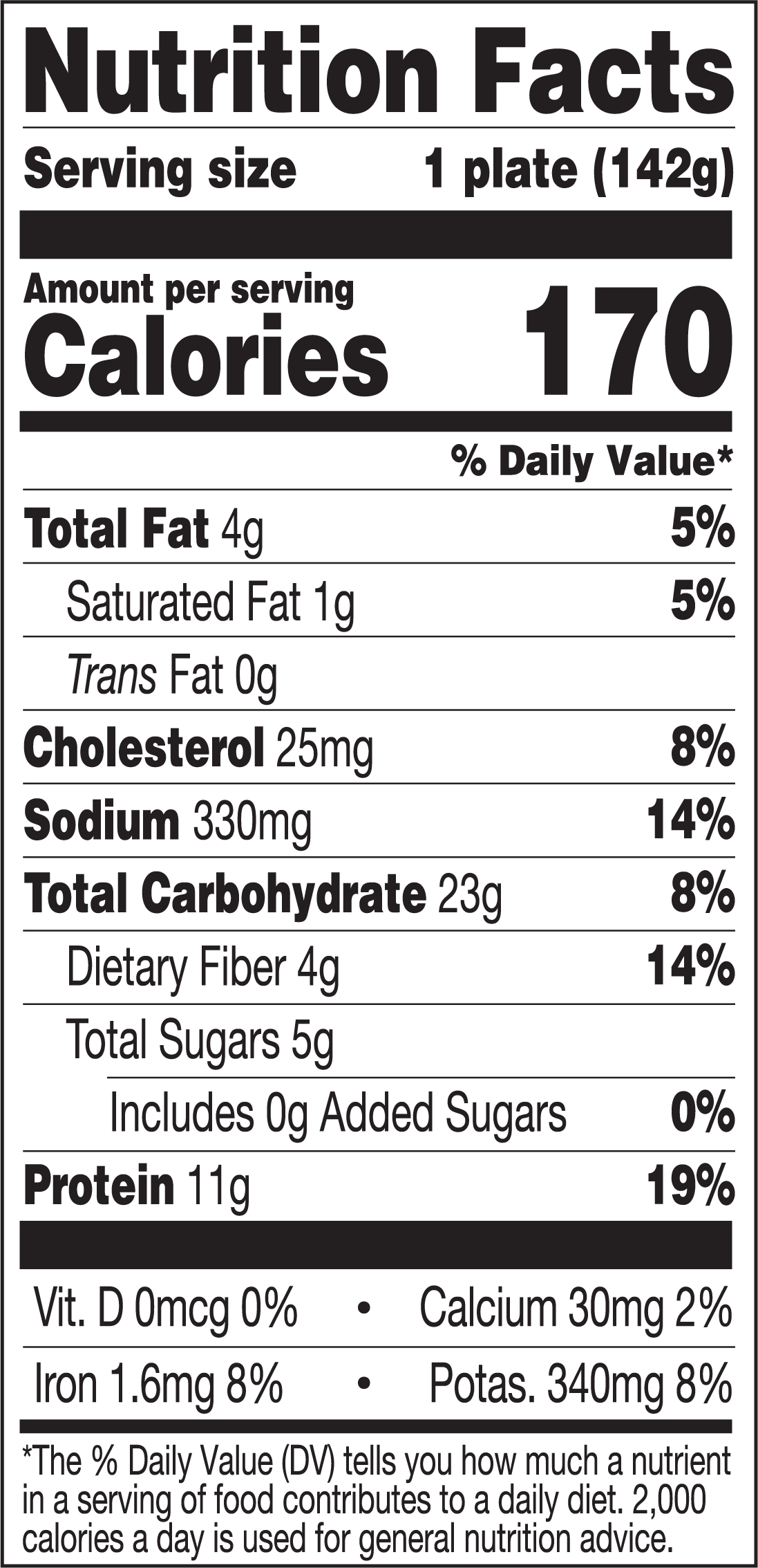 Chicken Super Nuggets nutritional label