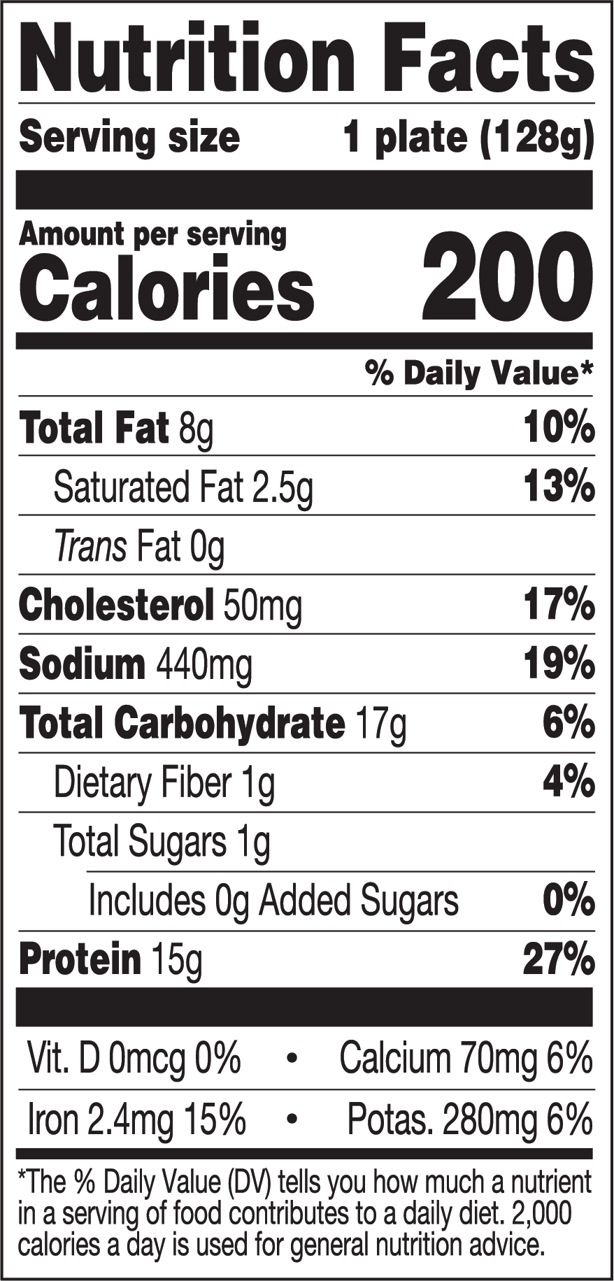turkey taco plate with cilantro lime rice nutritional label