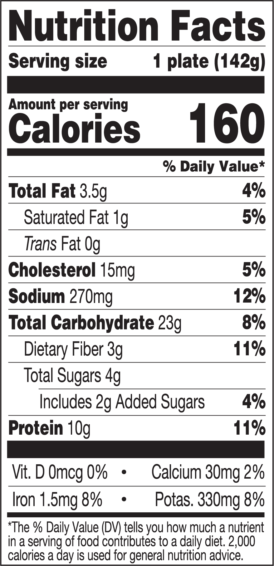 Whole Wheat Penne and Kale Turkey Meatballs Plate Nutritional label